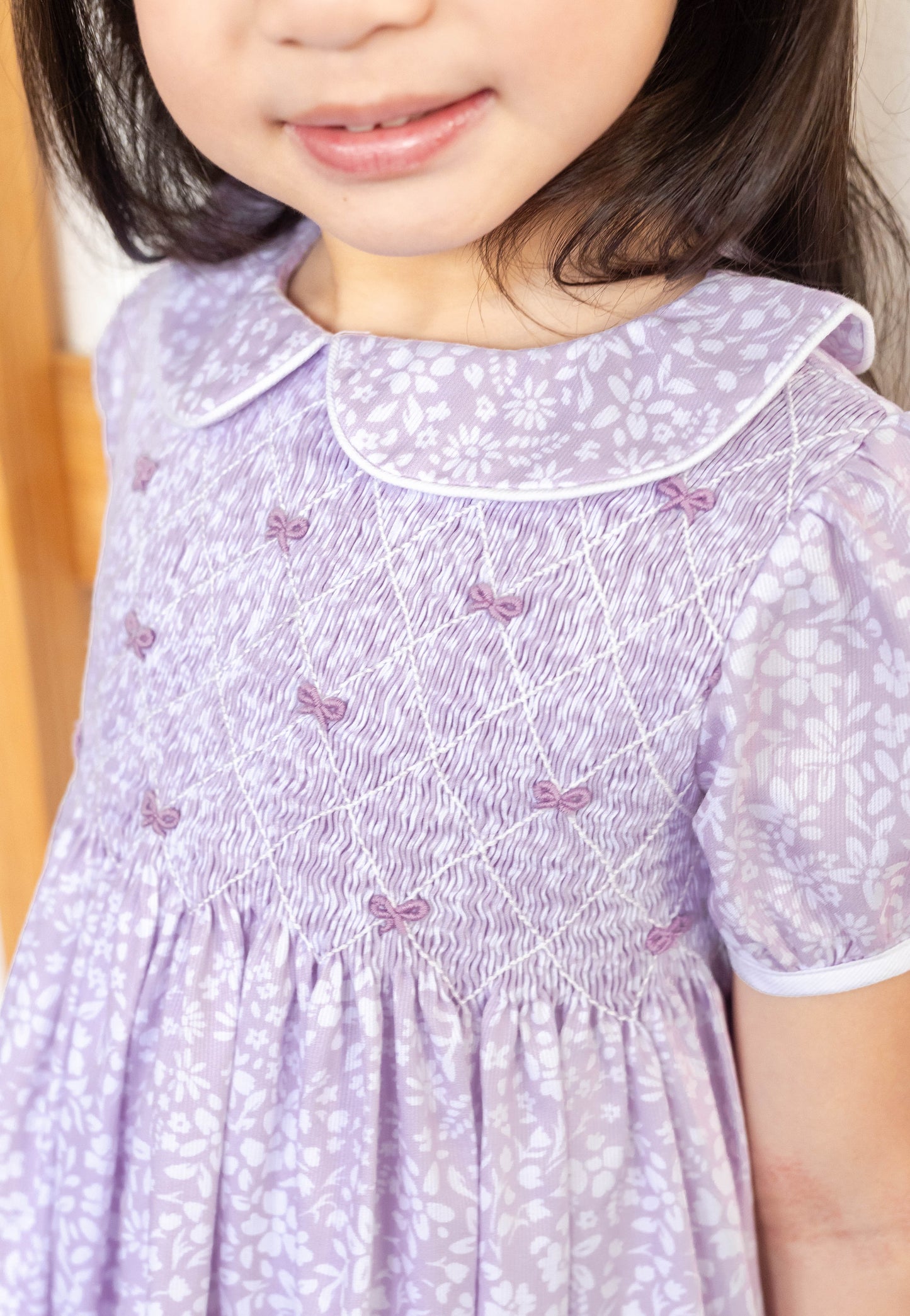 Lavender Floral Smocked Dress