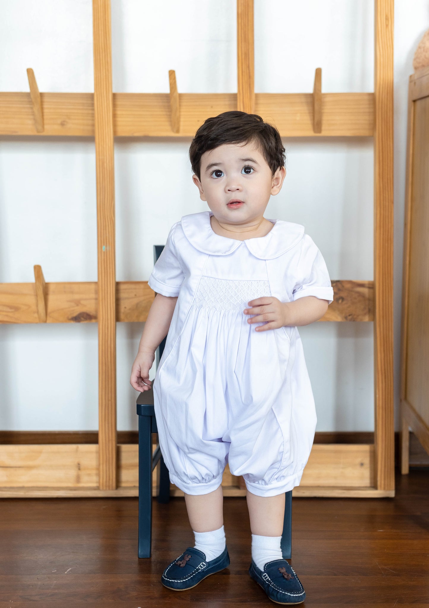 James Christening Smocked Romper