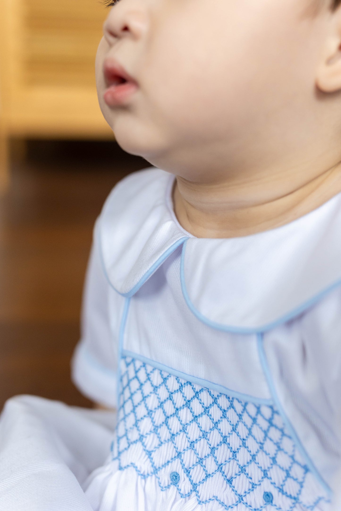 Sebastian Christening Smocked Romper