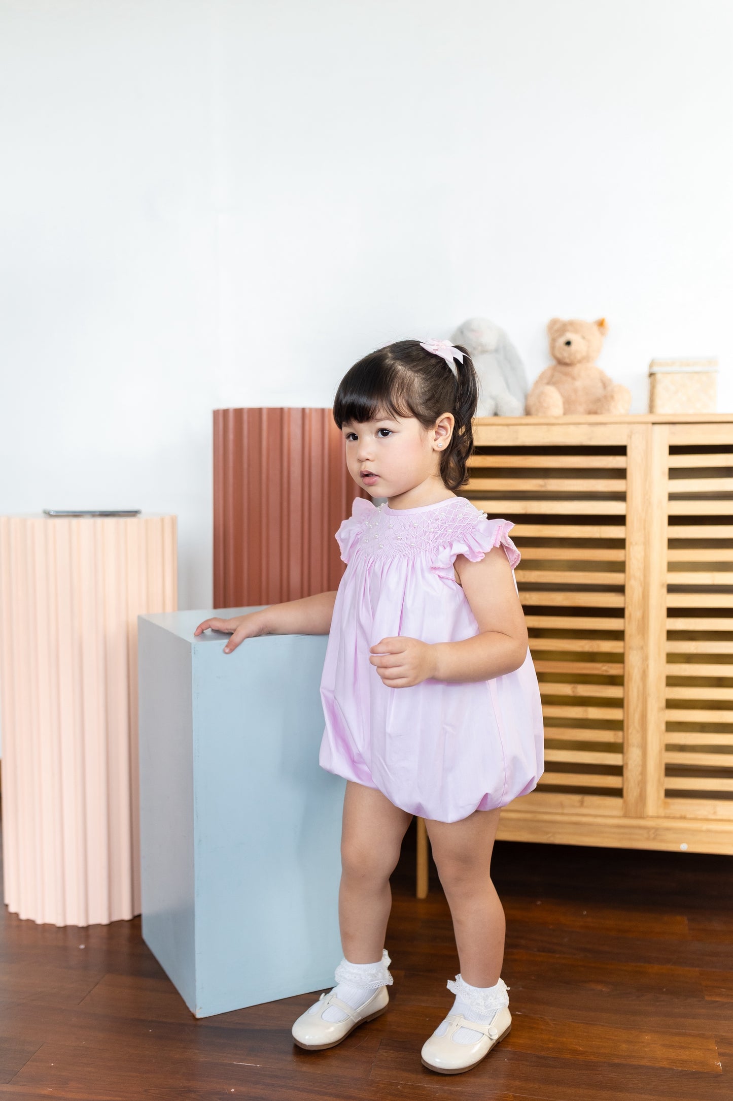 Pink Pearl Smocked Bubble