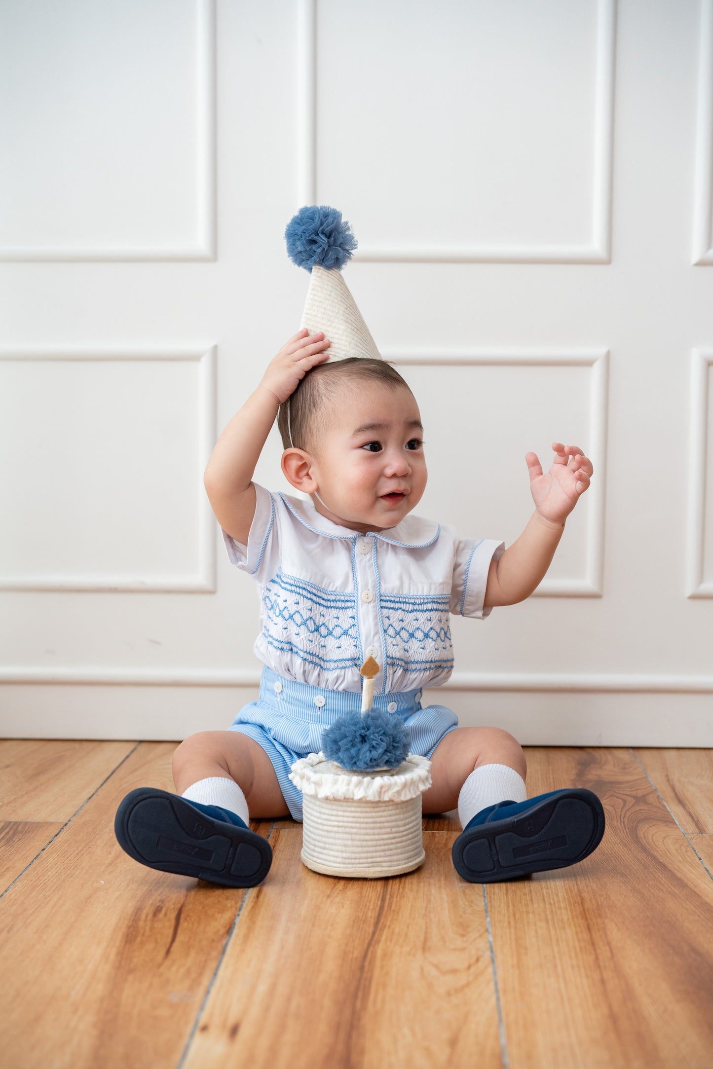 Bluebell Stripe Wesley Smocked Set