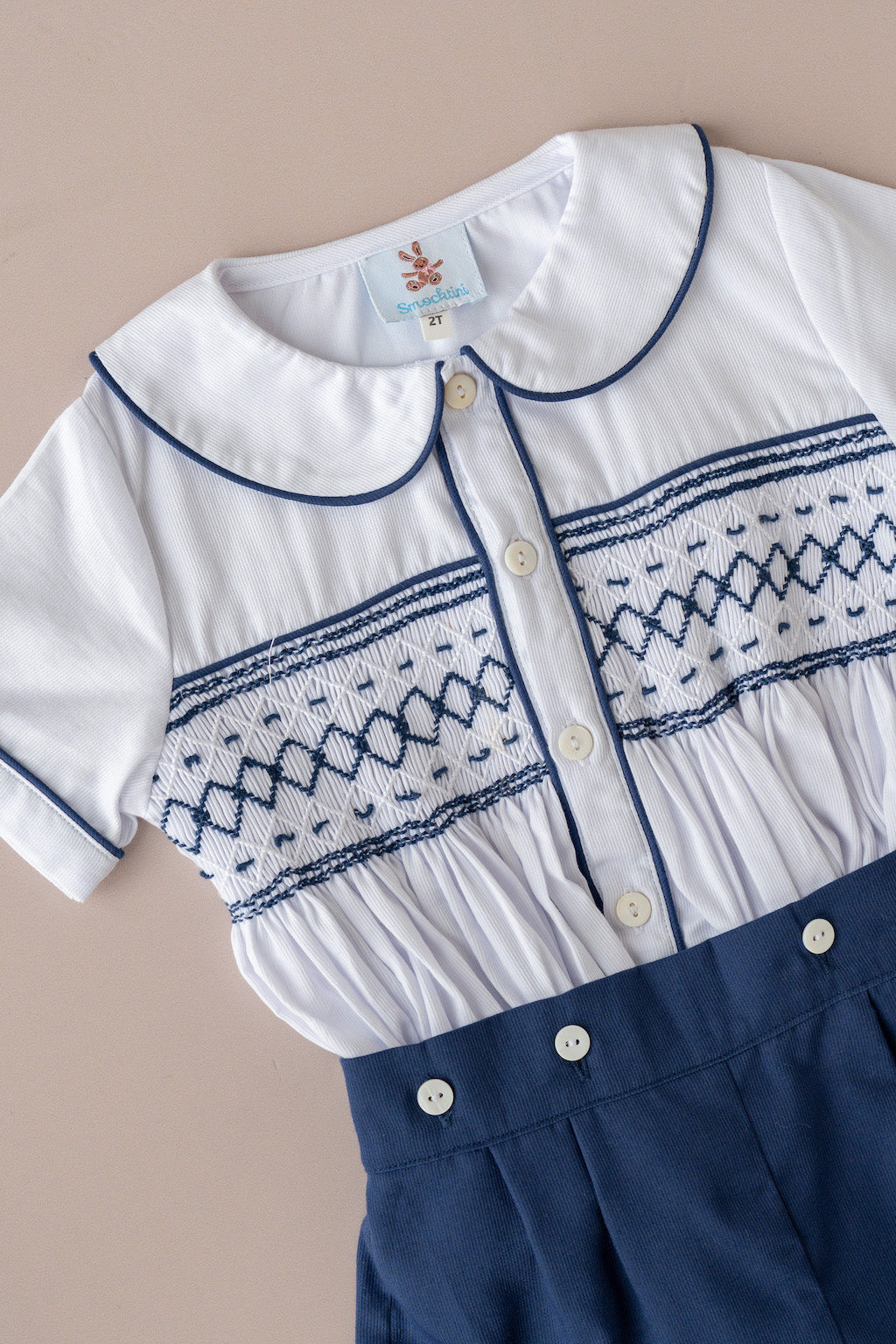 Navy Wesley Smocked Set