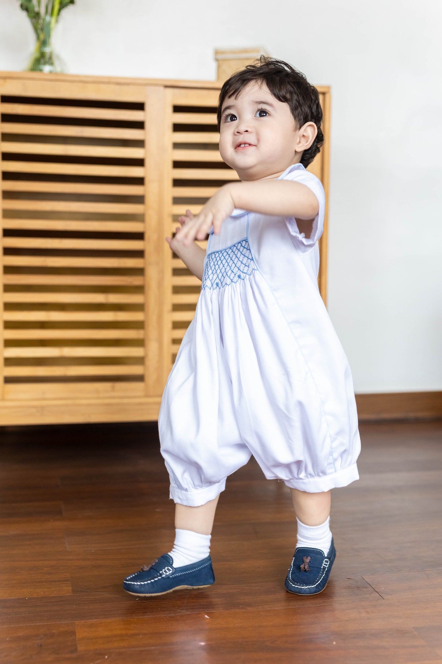 Sebastian Christening Smocked Romper