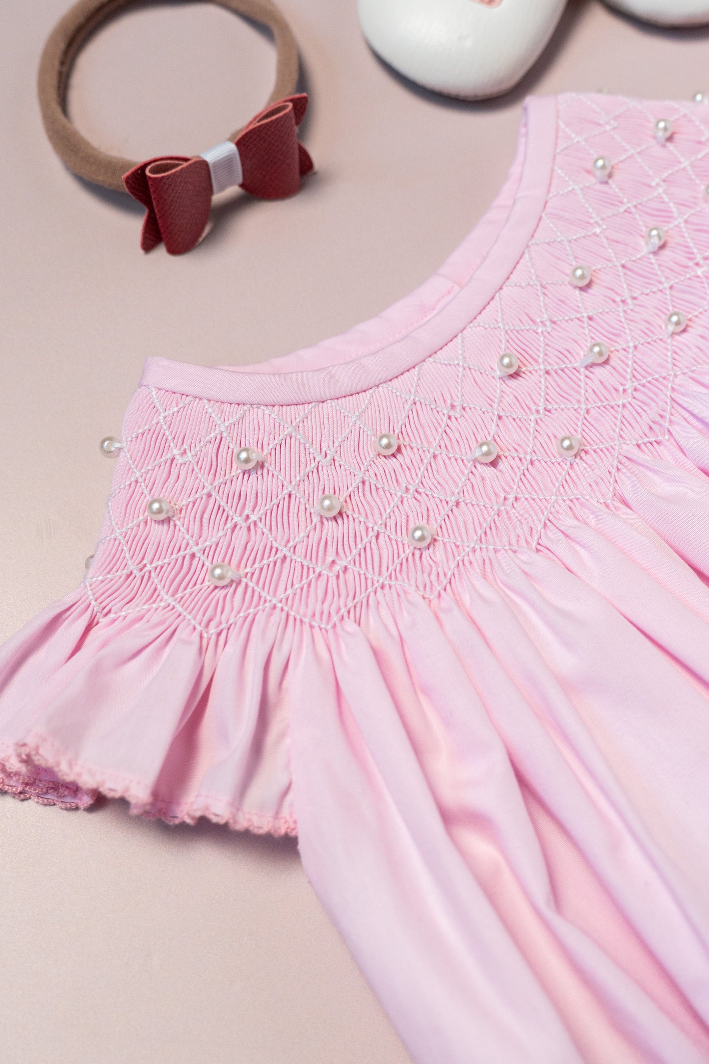 Pink Pearl Smocked Bubble