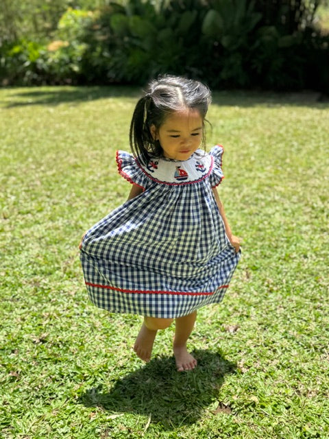 Sailor's Charm Gingham Dress