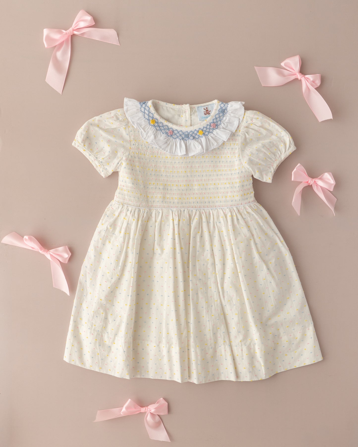Pastel Petal Smocked Dress