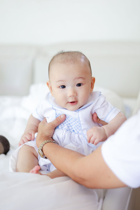 Sebastian Christening Smocked Romper