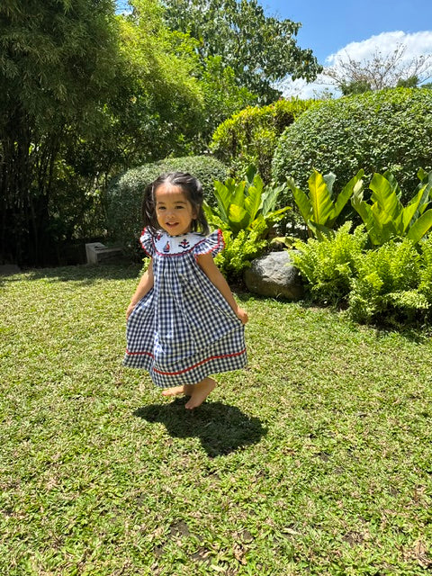 Sailor's Charm Gingham Dress