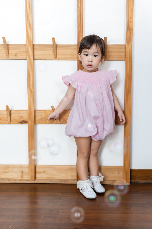 Pink Pearl Smocked Bubble