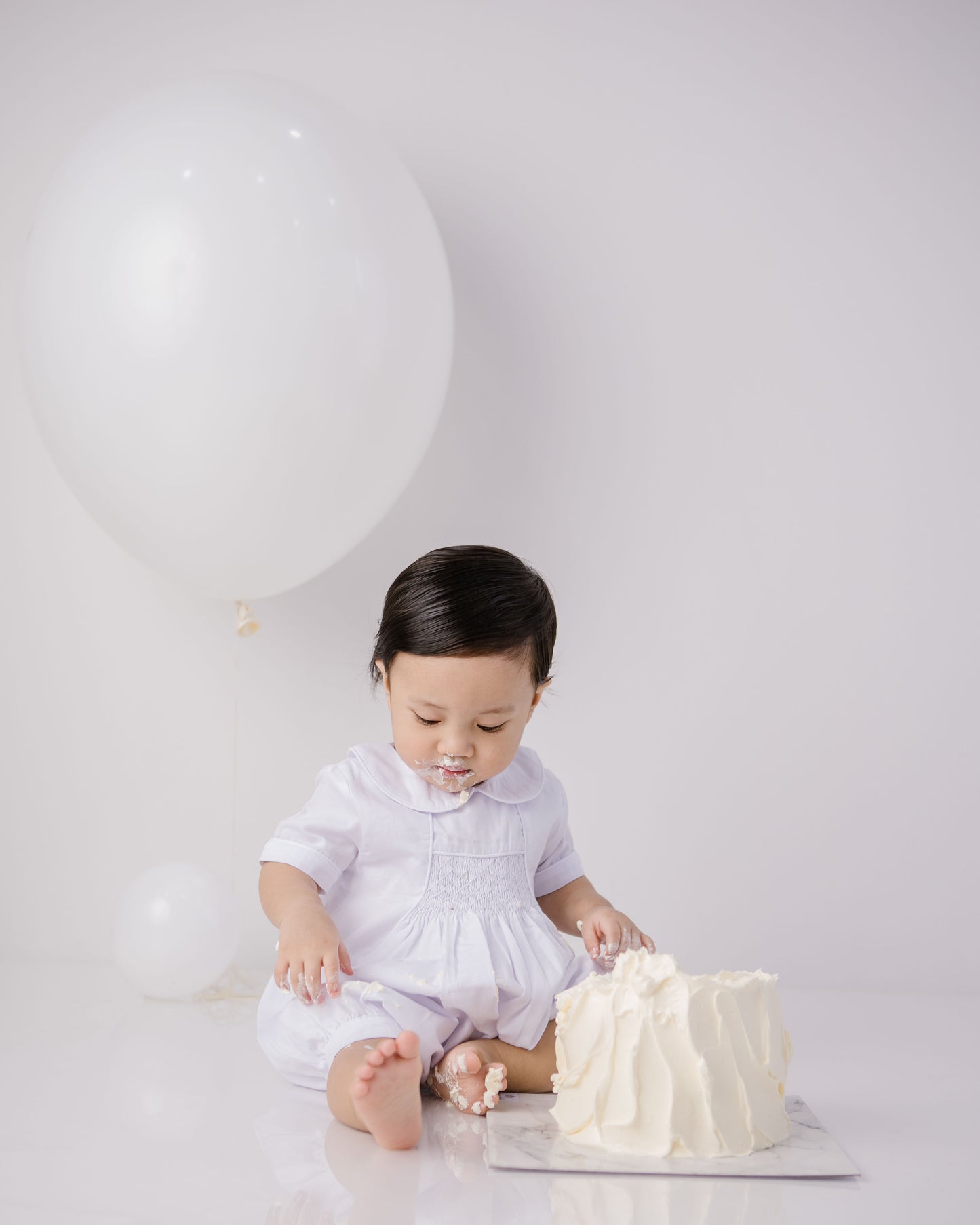 James Christening Smocked Romper