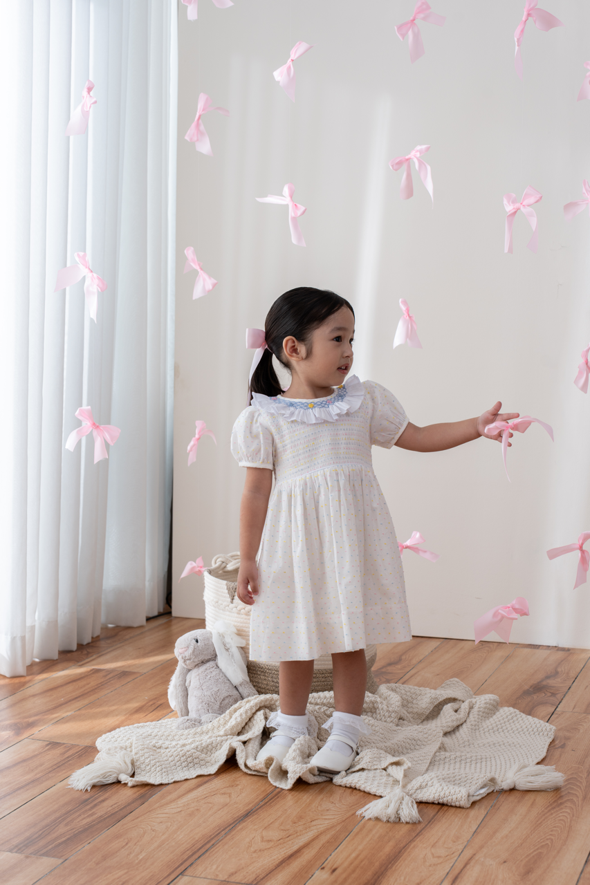 pastel smock dress Sister Jane Mini Smock Dress With Puff Sleeves In Pastel Tweed-green