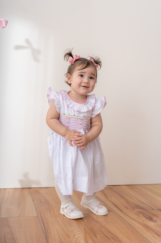 Blush Blossom Smocked Dress
