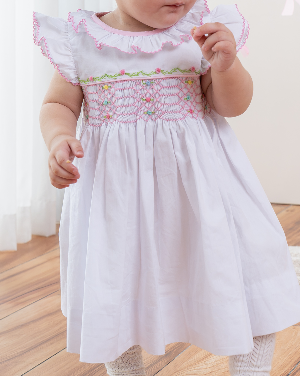 Blush Blossom Smocked Dress