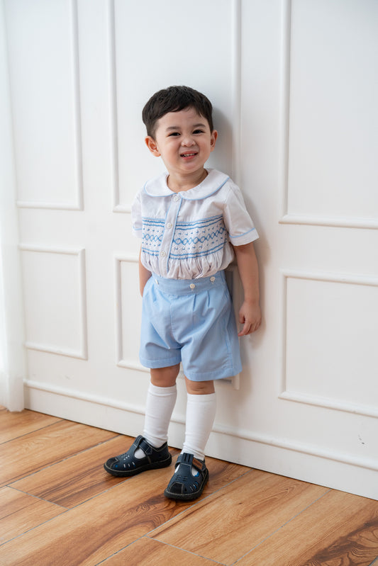 Bluebell Stripe Wesley Smocked Set