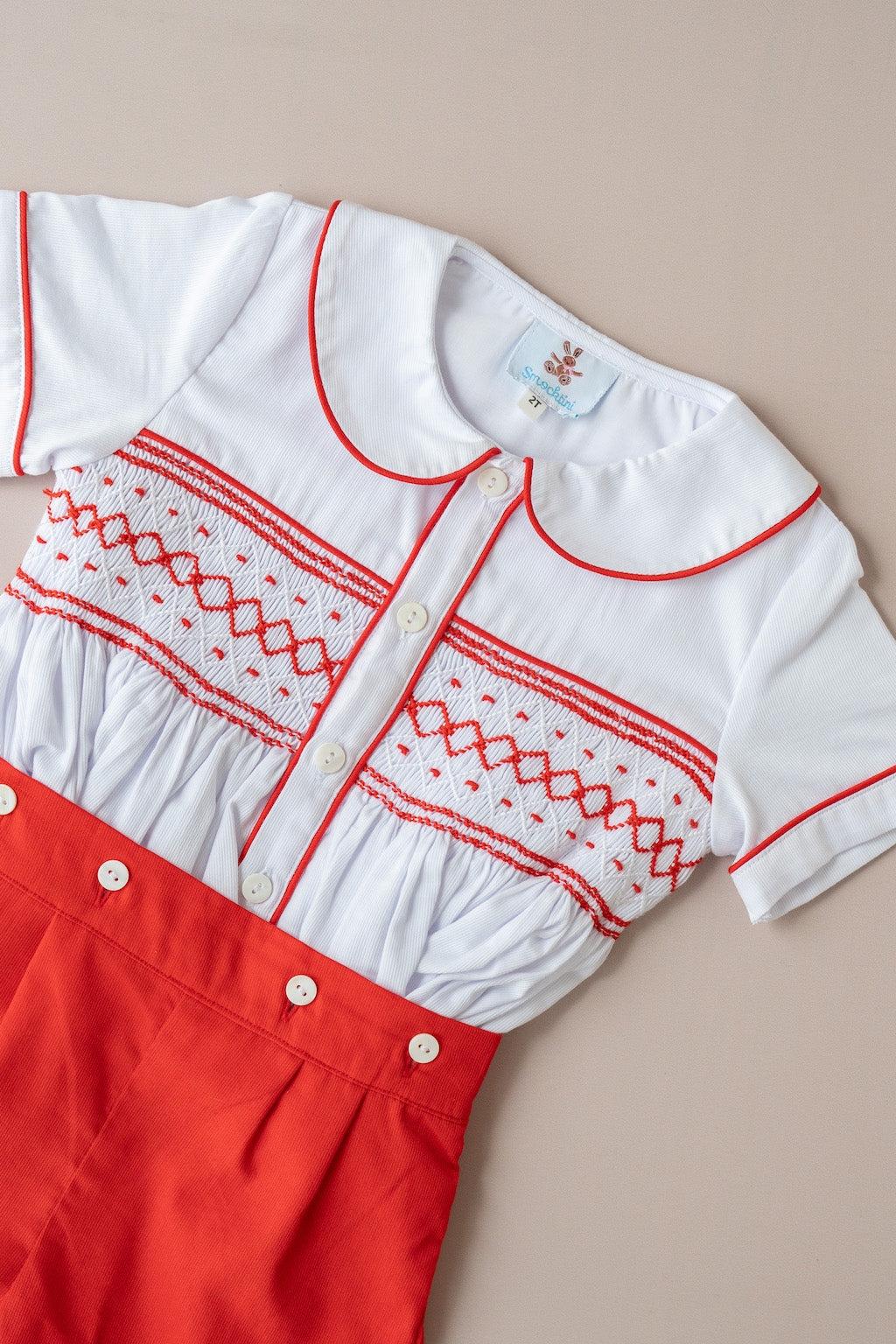 Red Wesley Smocked Set