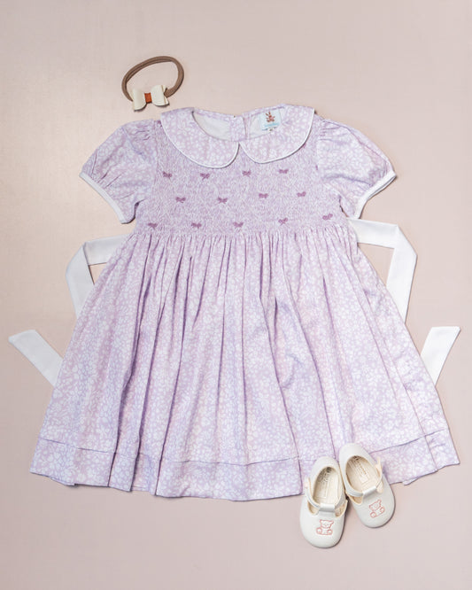 Lavender Floral Smocked Dress