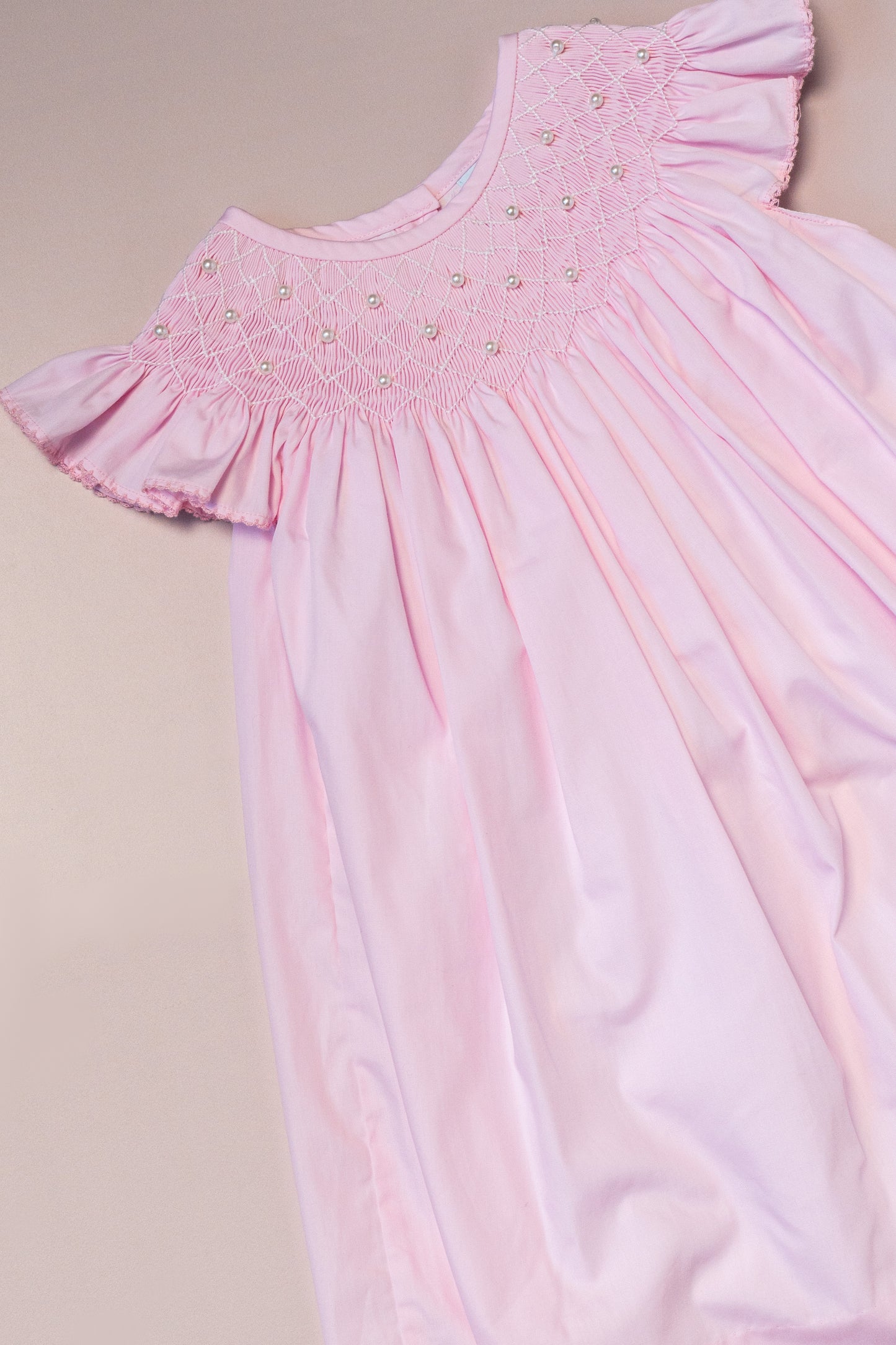 Pink Pearl Smocked Dress