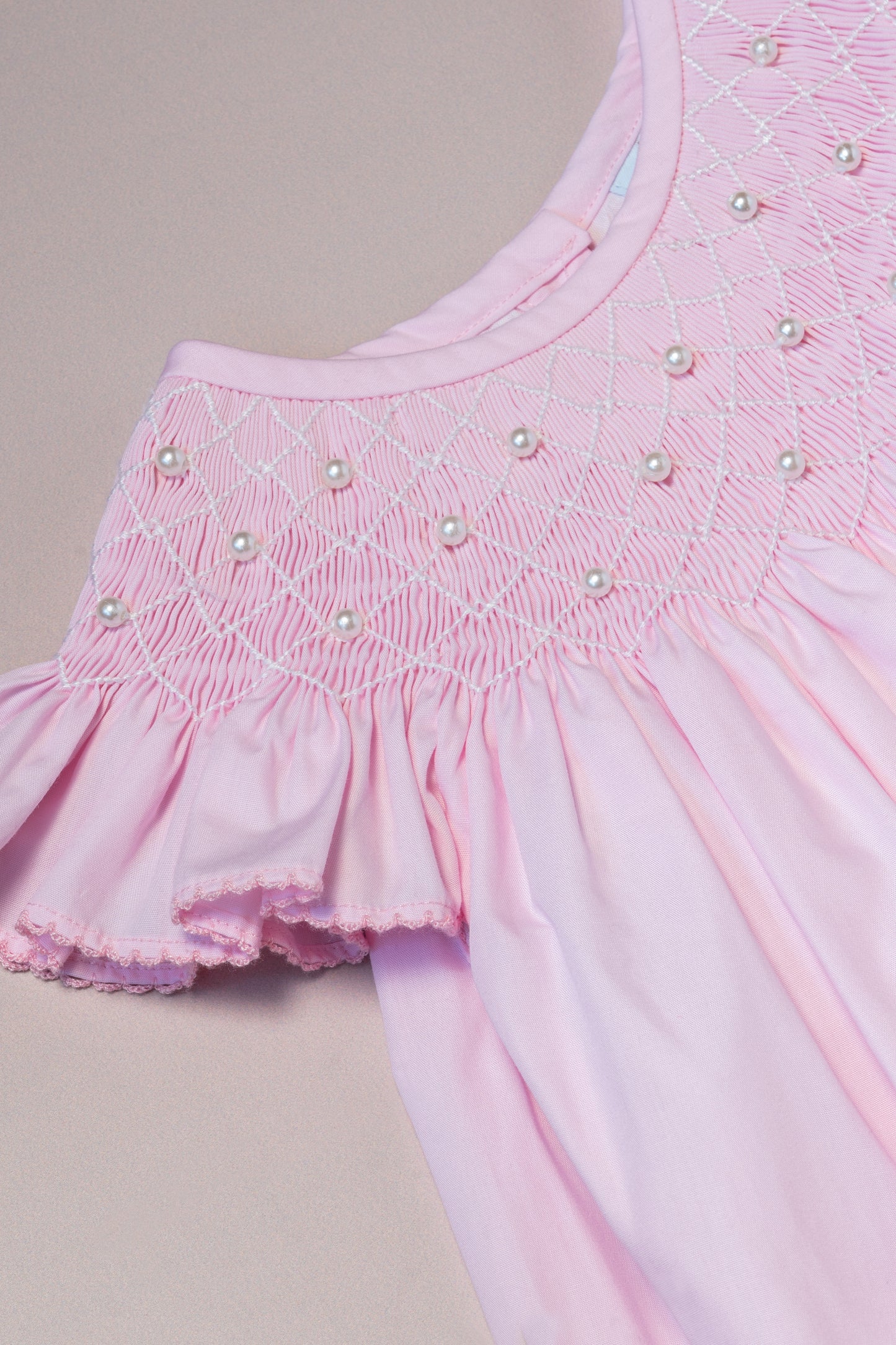 Pink Pearl Smocked Dress