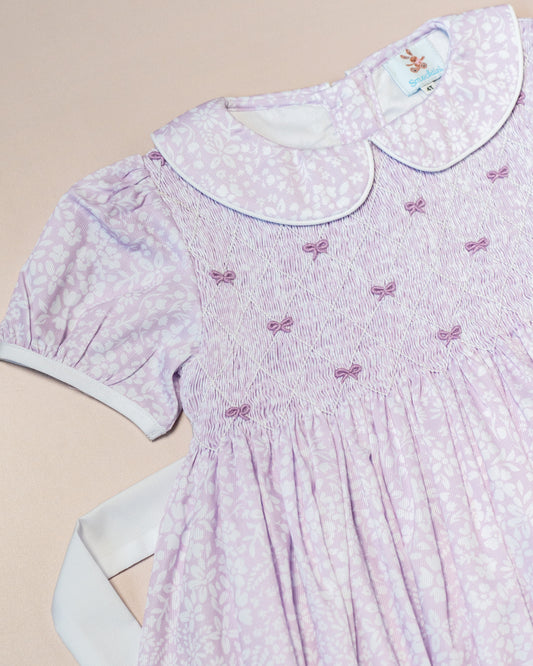 Lavender Floral Smocked Dress